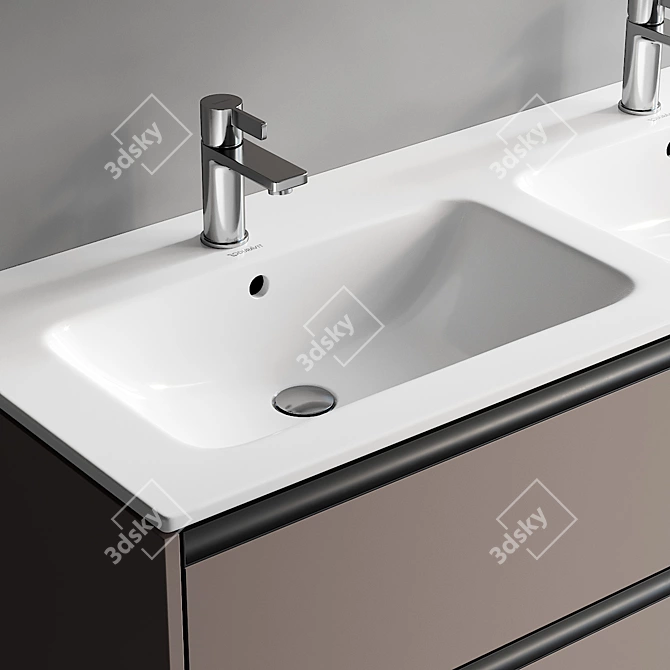 Modern Double Vanity Set Ketho.2 3D model image 2