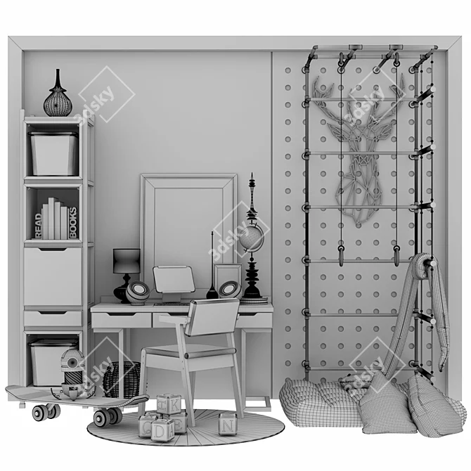 Kids Room 3D Model Kit 3D model image 7