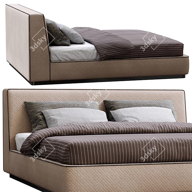 Alberta Modern Bed Model 3D model image 4