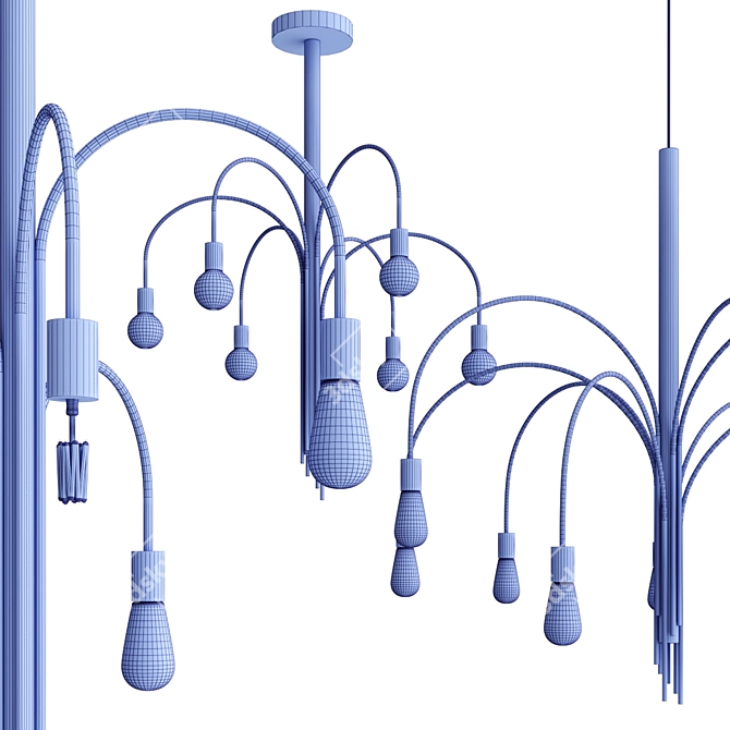 Modern LED Aluminium Chandelier by Dark 3D model image 4