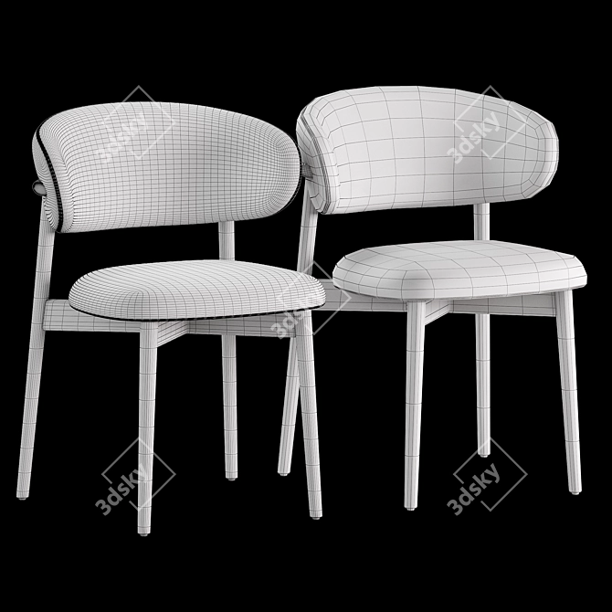 Sleek Oleandro Dining Chair Render 3D model image 6