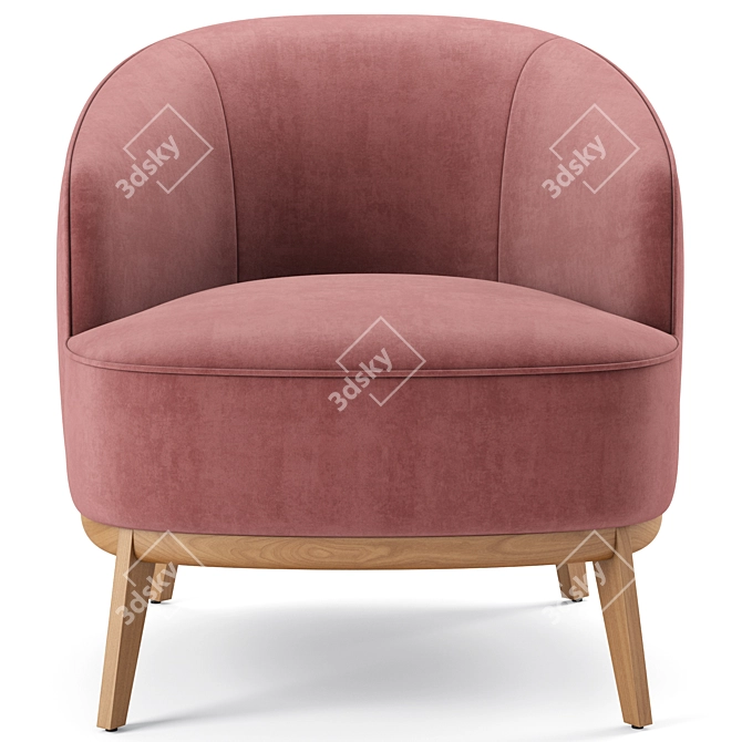 Elegant Megan Armchair Maple Wood 3D model image 5
