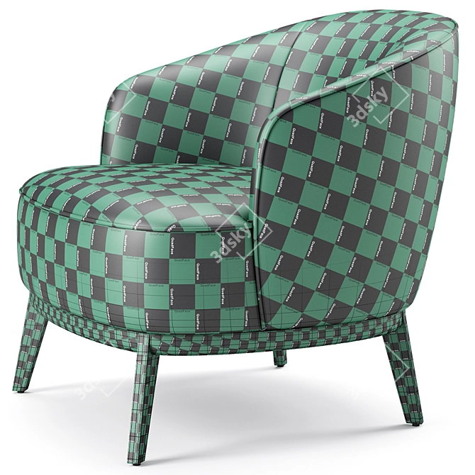 Elegant Megan Armchair Maple Wood 3D model image 6