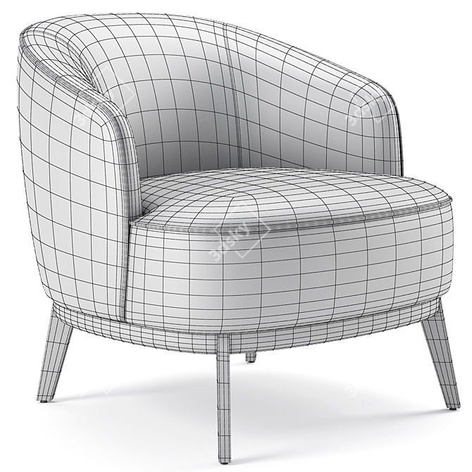 Elegant Megan Armchair Maple Wood 3D model image 7