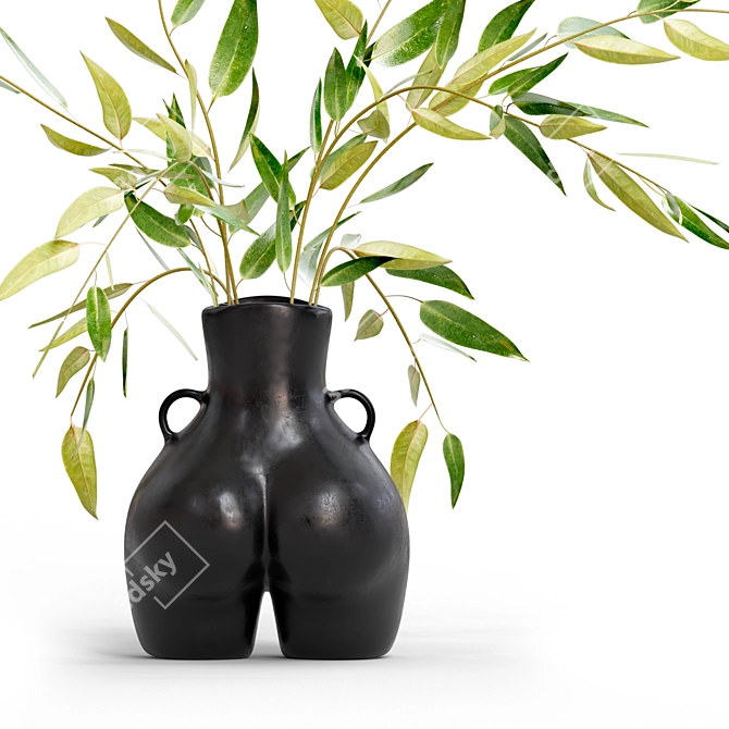 Smooth Black Vase Anissa Kermiche 3D model image 2