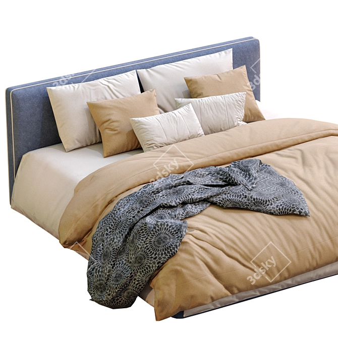 Contemporary Alberta Bed Design 3D model image 2