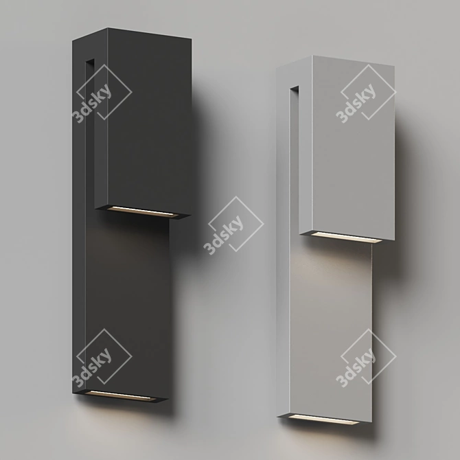 Architectural Style Outdoor Wall Sconce 3D model image 2