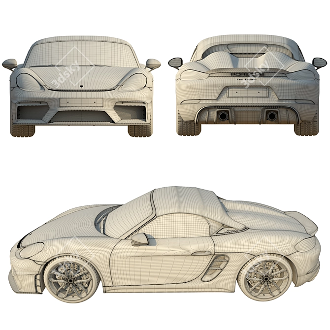 High Poly Porsche 718 Spyder 3D model image 16