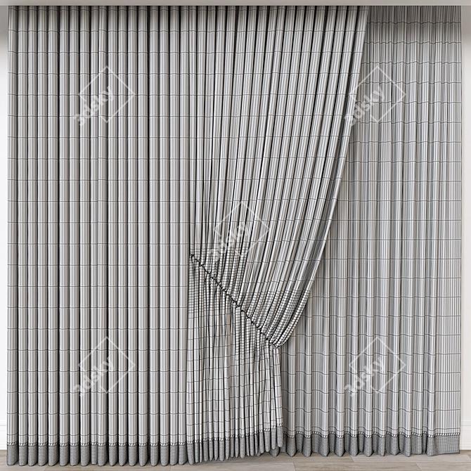 Modern Curtain 3D Model Render 3D model image 3