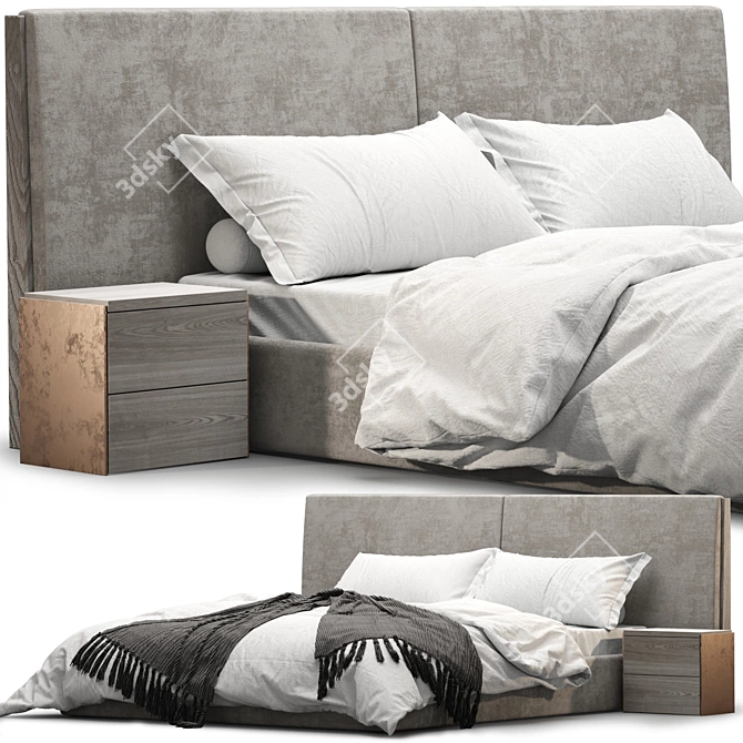 Sereno Bed with Lighting Integration 3D model image 1