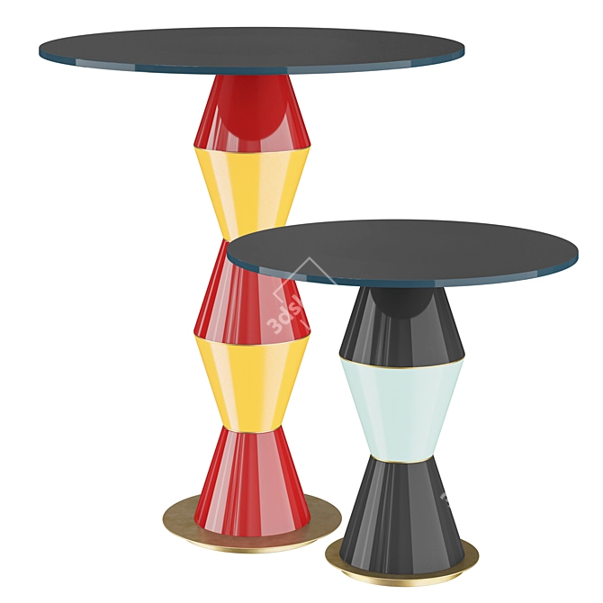 Marioni Palm Round Side Table 3D model image 1