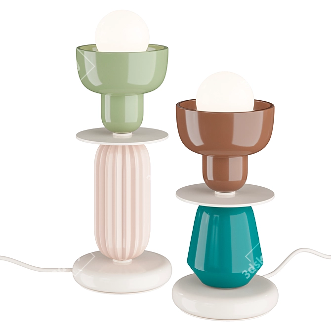 Modern Table Lamp Set Duo 3D model image 1