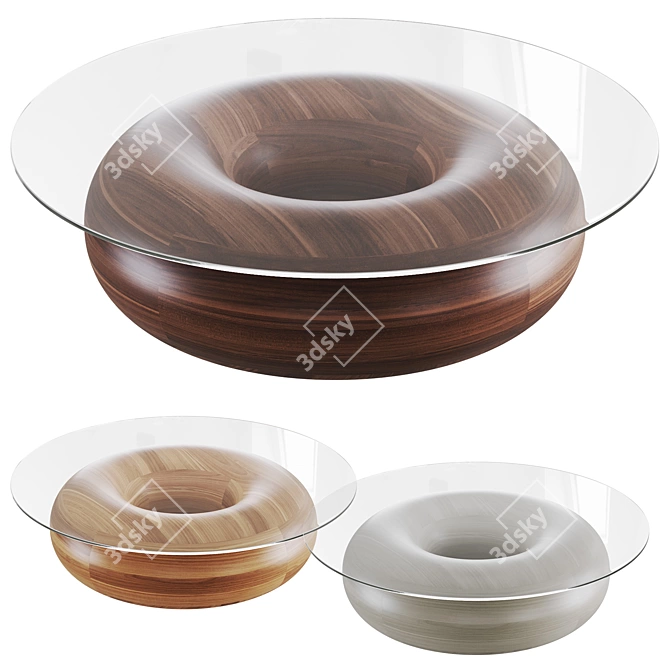 Donut Tempered Glass Coffee Table 3D model image 1