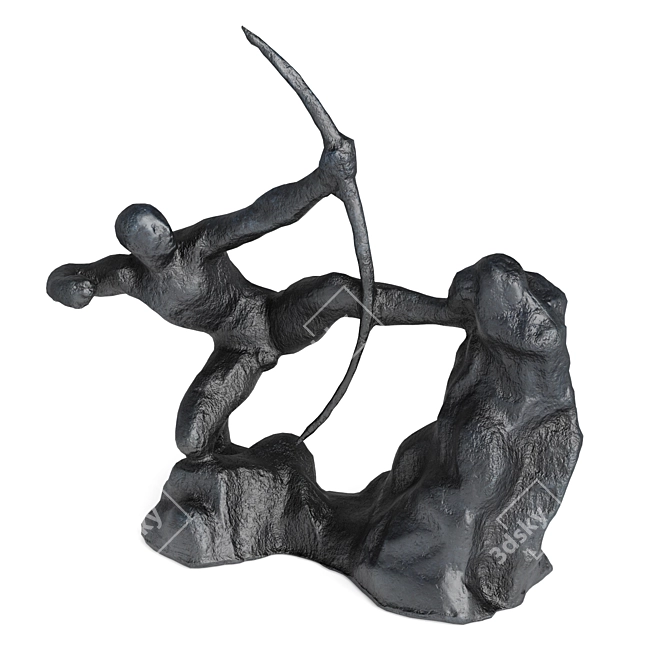 Mighty Hercules Archer Metal Sculpture 3D model image 4