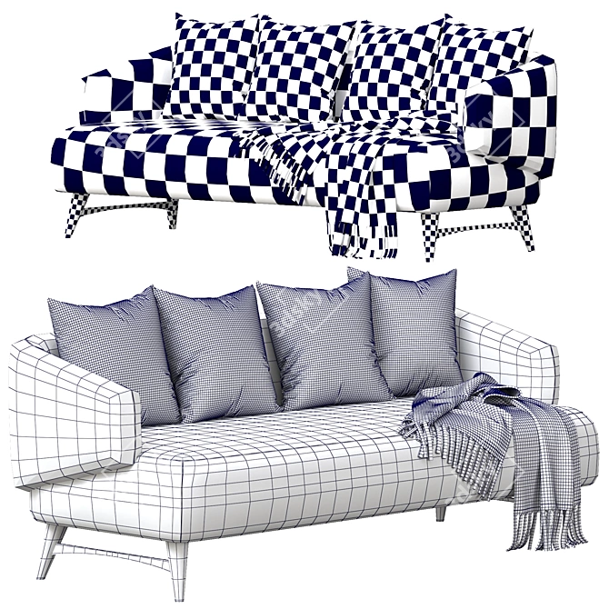Modern Chic 3D Sofa Model 3D model image 6