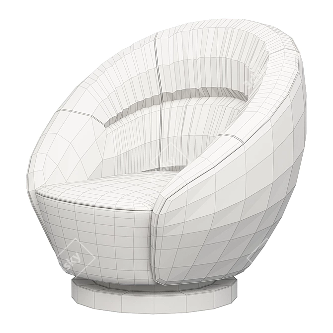 Modern UFO-inspired Armchair 3D model image 2