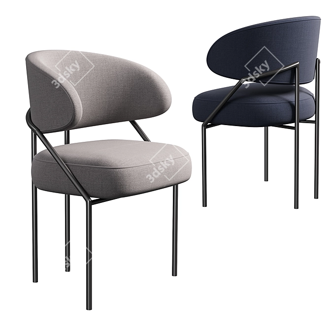 Sleek Meridiani Isetta Chair 3D model image 5