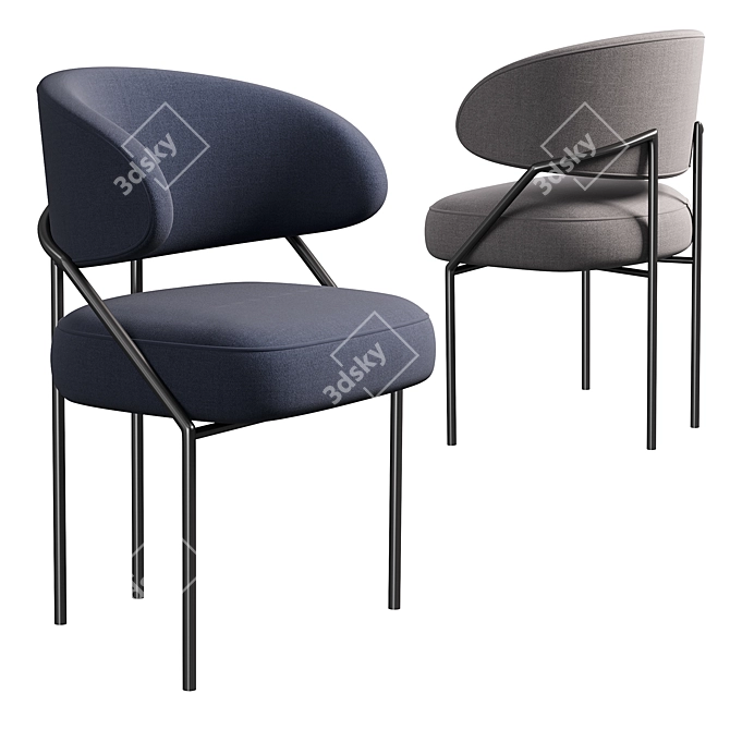 Sleek Meridiani Isetta Chair 3D model image 6