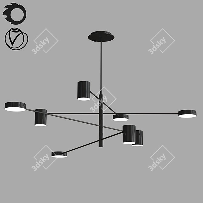 Adjustable Contemporary Pendant Light 3D model image 1