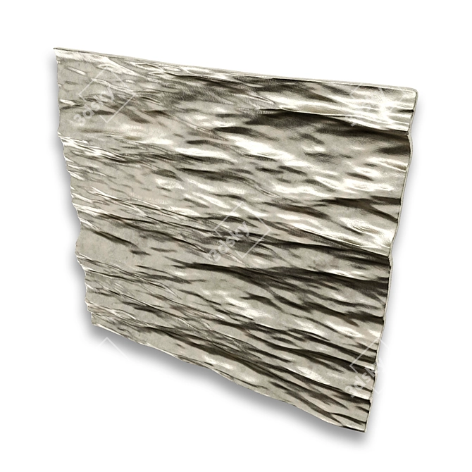  Serene Metal Water Panel 3D model image 4