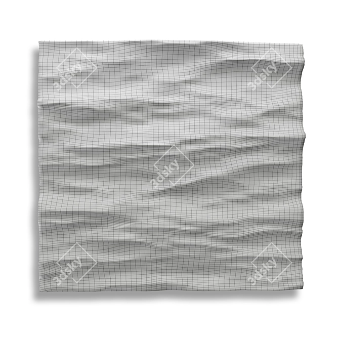  Serene Metal Water Panel 3D model image 6