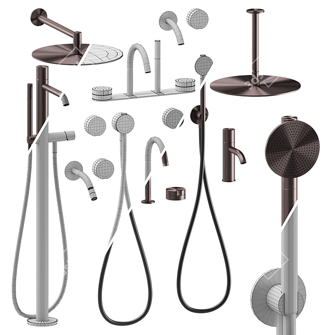 CEA Giotto Plus Set 04 | Designer Bathroom Fixtures 3D model image 7