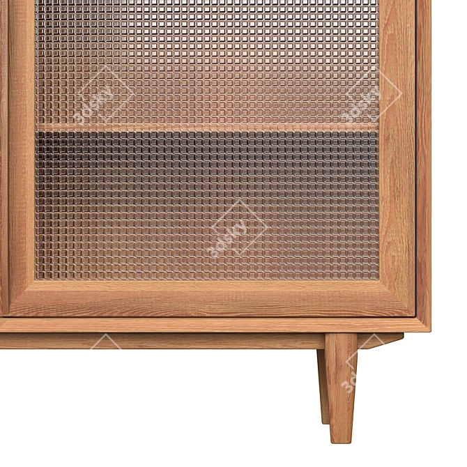 Scandinavian Buffet with Glass Insets 3D model image 2