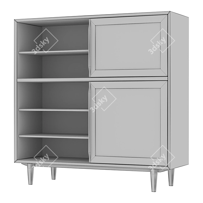 Scandinavian Buffet with Glass Insets 3D model image 4