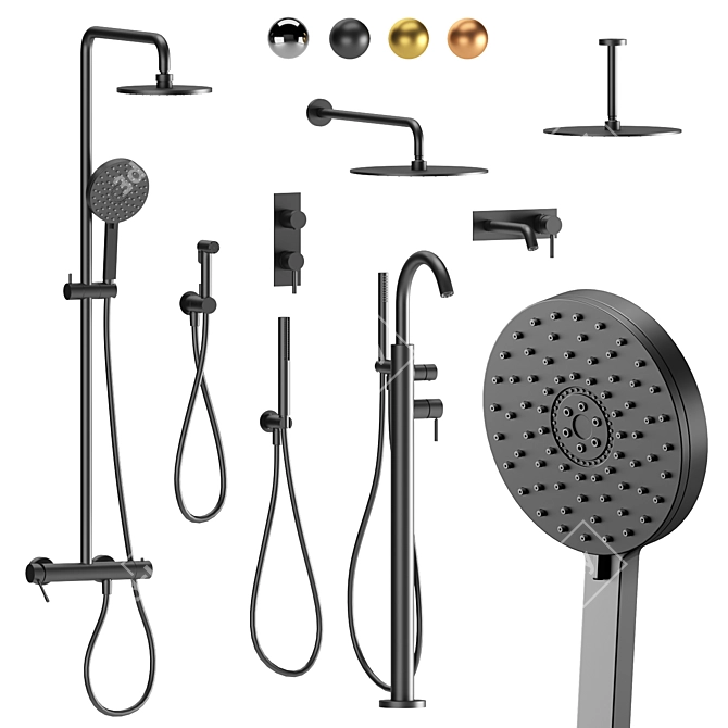 Fantini Nostromo Bathroom Set 3D model image 1