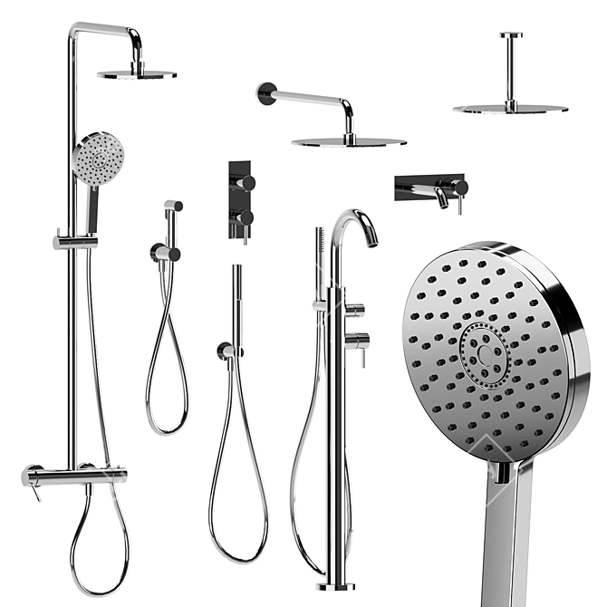 Fantini Nostromo Bathroom Set 3D model image 2