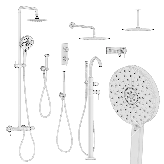 Fantini Nostromo Bathroom Set 3D model image 5