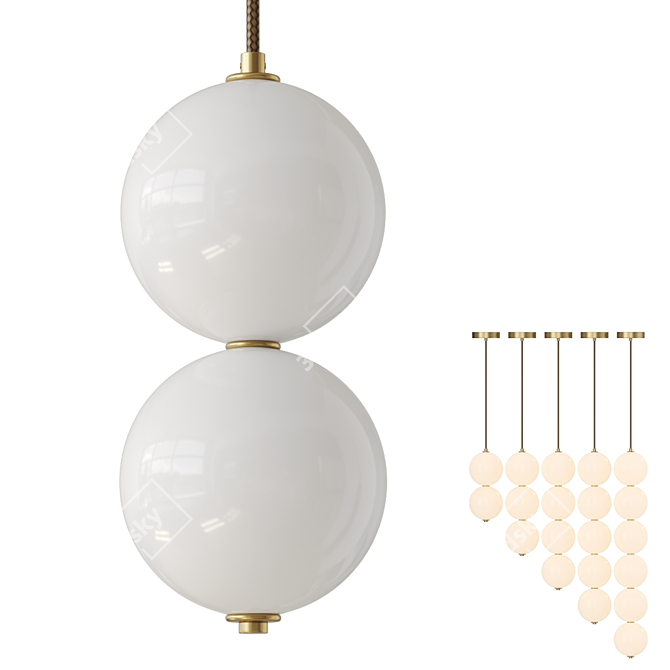 Sphere Glass Designer Floor Lamp 3D model image 4