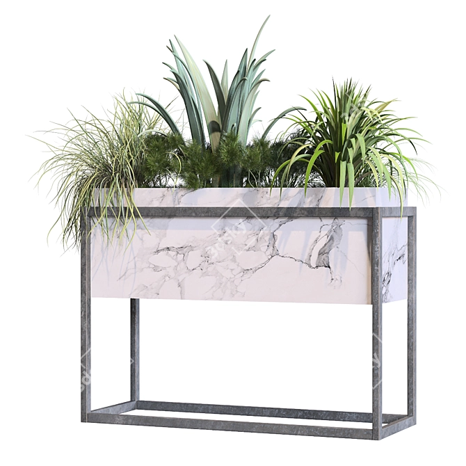 Modern Interior Plant Box Set 3D model image 5