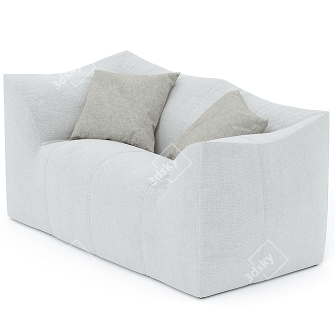 Italian Design Bamboo 2-Seater Sofa 3D model image 2