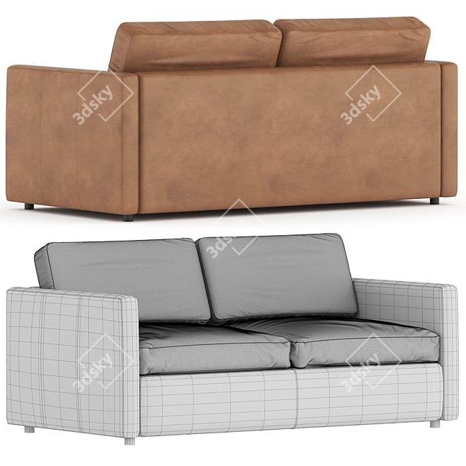 Modern Leather Sofa 2017 V-Ray 3D model image 2
