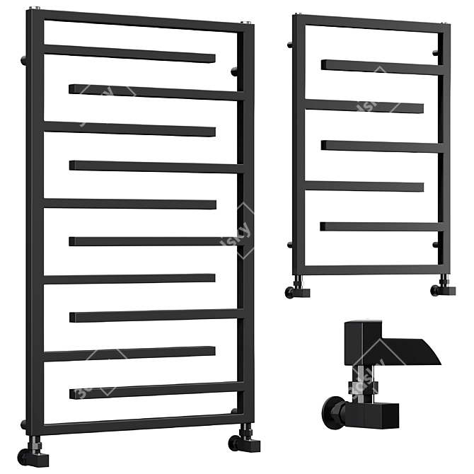 Luxurious Arezzo Anthracite Towel Rail 3D model image 1