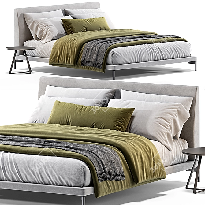 Zanotta Talamo Bed 3D Model 3D model image 1