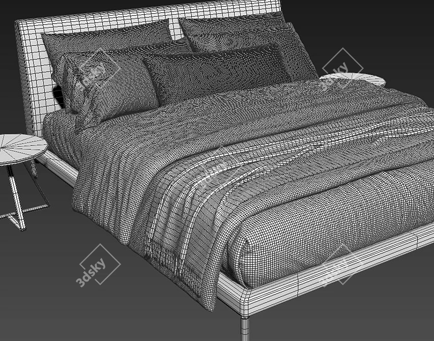 Zanotta Talamo Bed 3D Model 3D model image 4