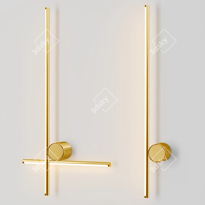 Elegant Metal Glass Coordinates Wall Lamp 3D model image 1