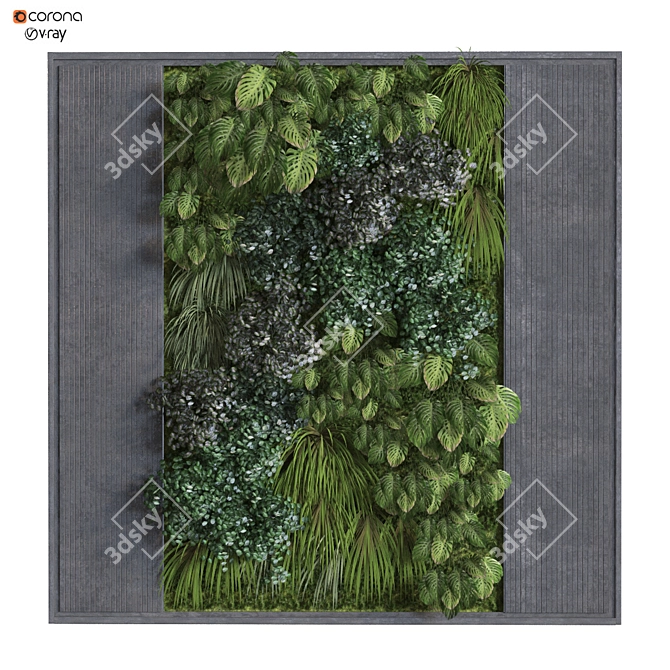 Vertical Greenery Set 304 3D model image 1