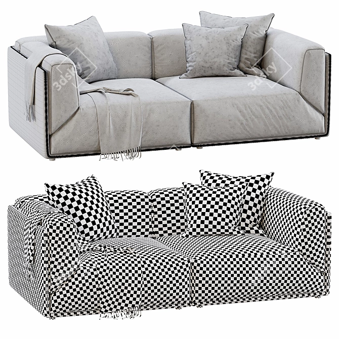  Sleek Modern Meridiani Bacon Sofa 3D model image 4