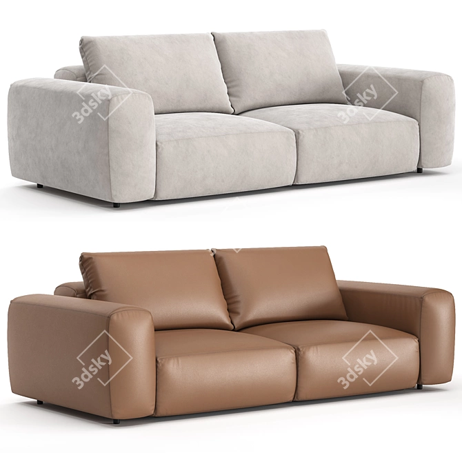 Modern Sofa Set with Extra Material 3D model image 1