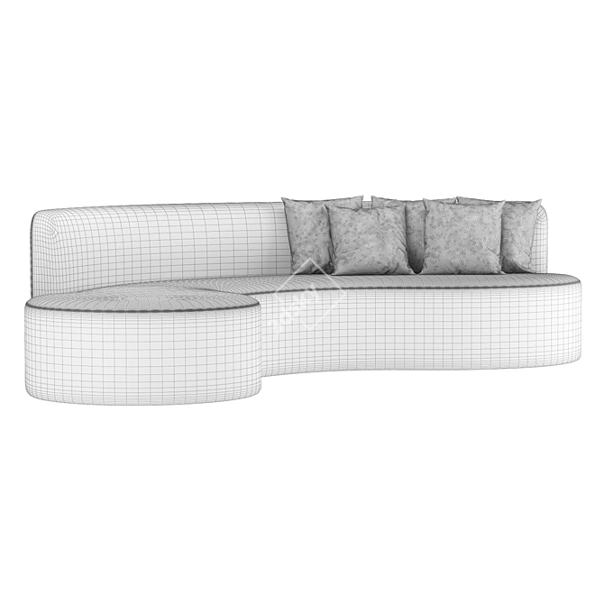 Elegant Modern Sofa  Curve 3D model image 7