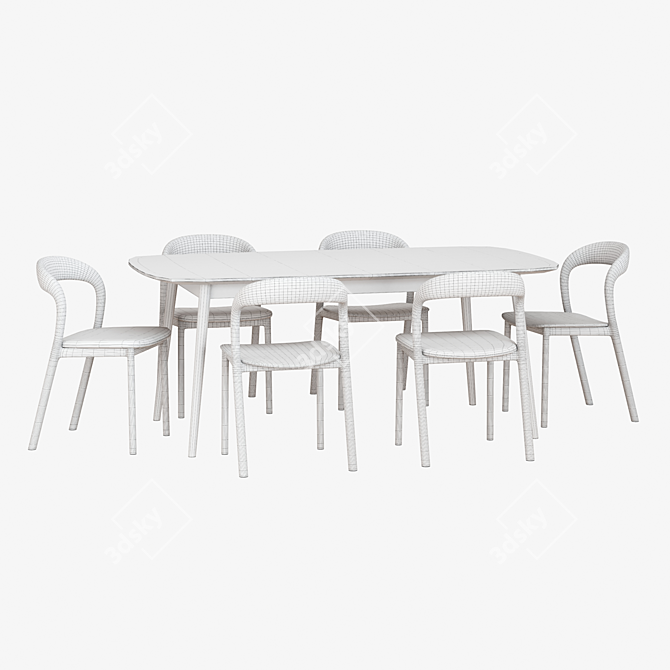 Contemporary Dining Set Neva Light 3D model image 3
