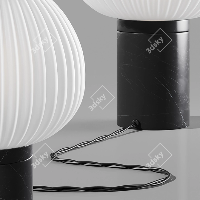Chanya Black Marble Table Lamp 3D model image 2