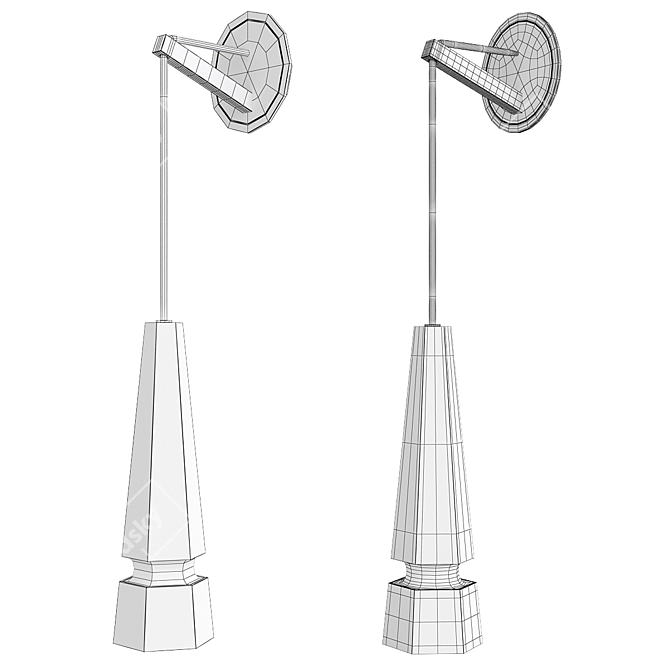 Elegant Chamonix Sconce in 3D 3D model image 2