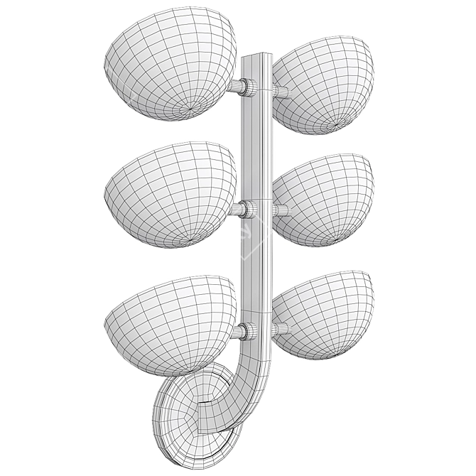 Sleek Glass Avion Wall Sconce 3D model image 2