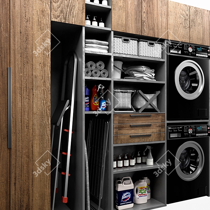 Virtual Laundry Room Set 3D model image 2