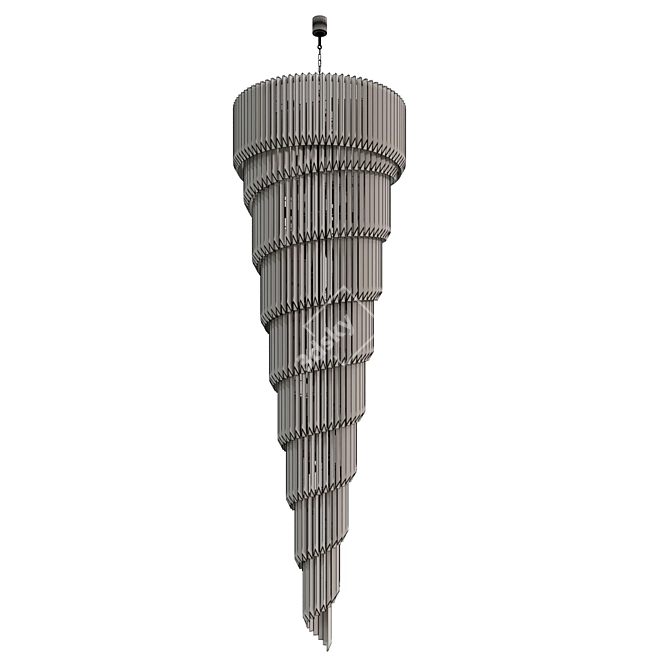Crystal Pendant Chandelier Gold Chrome 3D model image 3