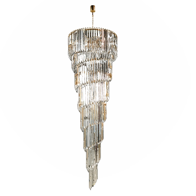 Elegant Crystal Pendant Chandelier 3D model image 1